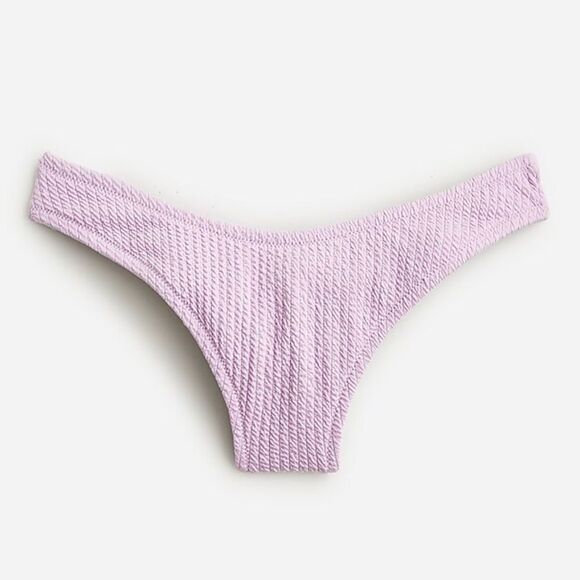 J Crew Size Medium Textured curved-waist cheeky‎ bikini bottom Purple - Picture 1 of 6
